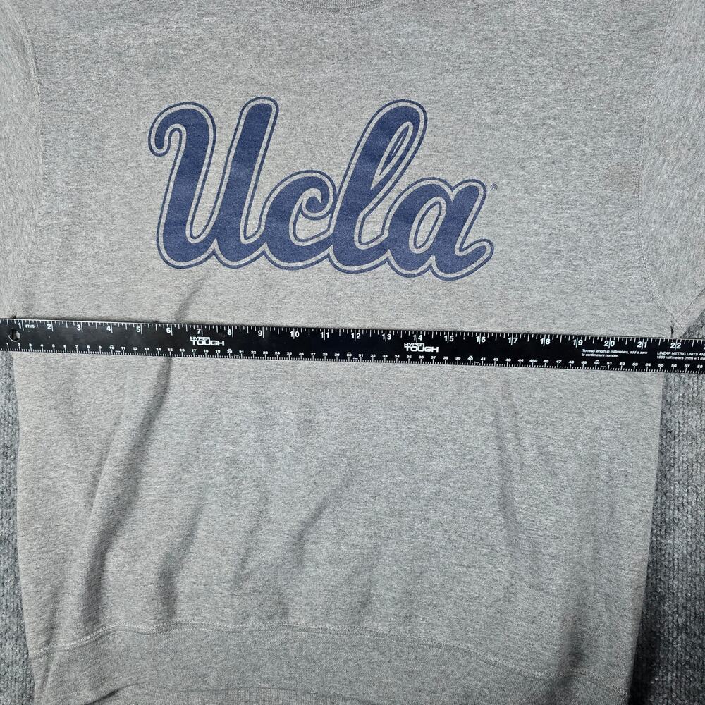 UCLA Bruin Basic Threads Men's Crew Neck Sweater - Script Print - Gray - Large - Picture 14 of 16